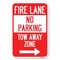 Signmission Fire Lane Tow-Away Zone with Right Arrow Heavy-Gauge Aluminum Sign, 12" x 18", A-1218-23977 A-1218-23977 - alternate 1